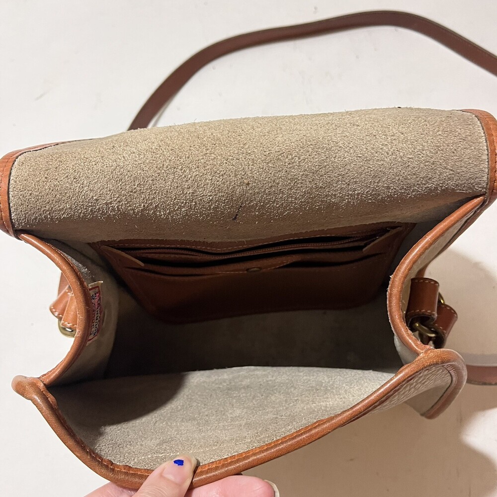 Vintage Dooney & Bourke Purse R25 Medium Essex Bone British Tan Leather - Picture 6 of 16